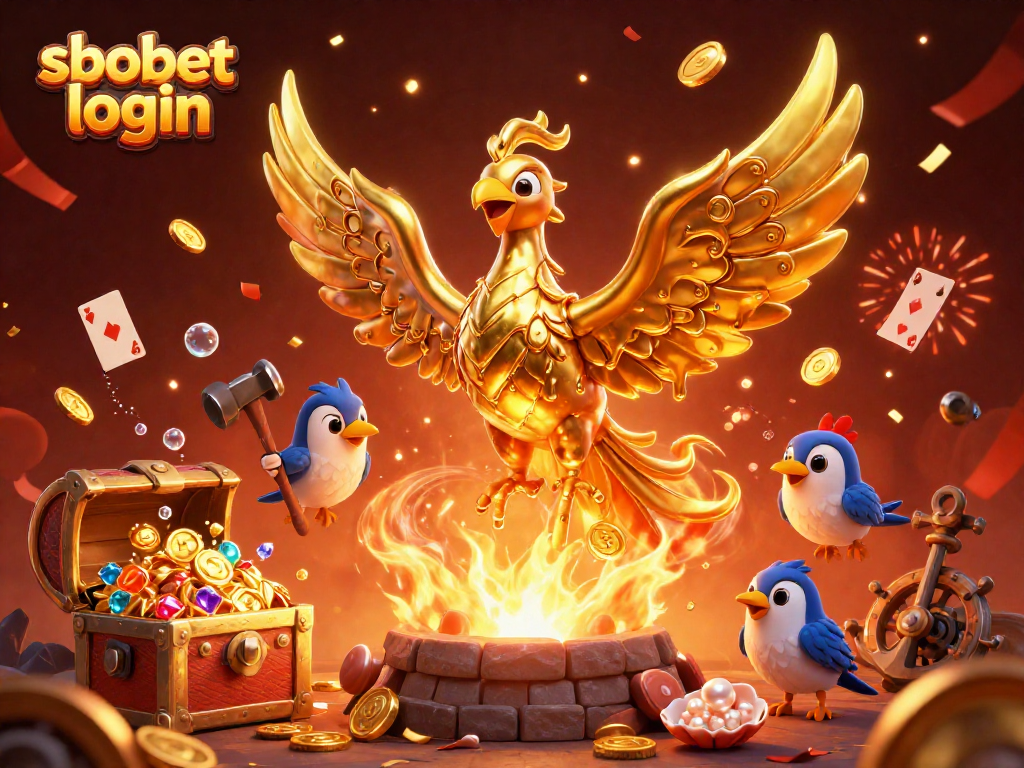 Engage with sbobet login for winning strategies in sports betting featuring a molten gold phoenix.