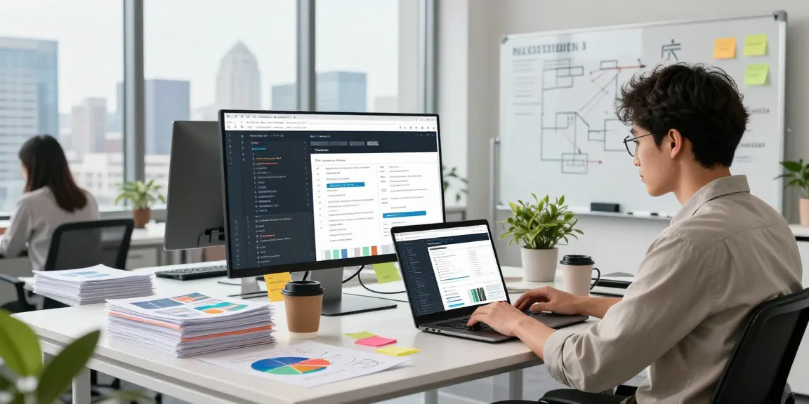 ROKOK88 team member developing a website in a modern office